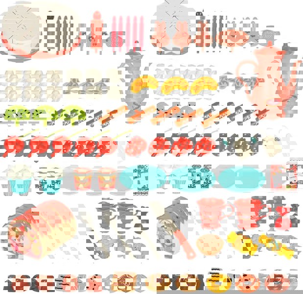 deAO Toys Cutting and Decorating Birthday Cake Tea Party Play Set