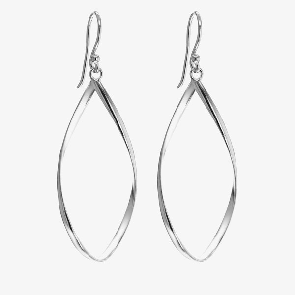 T. H. Baker Sterling Silver Twisted Teardrop Dropper Earrings 8.54.1219