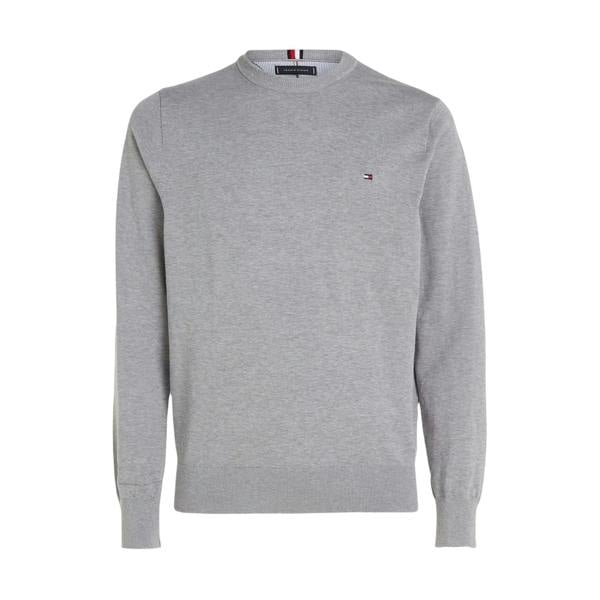 Tommy Hilfiger Mens Cotton Crew Neck Jumper - Medium Grey - 