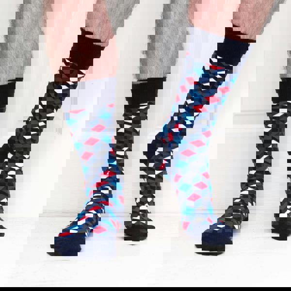 Jemsox Box Geo Print Mens Socks – Organic Cotton Crew