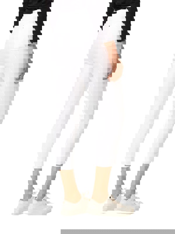 PennyPlain Cropped Bengaline Capri Trousers - White