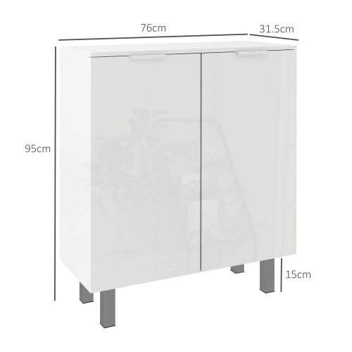 Wyld Haus Conoyo Wooden White 5 Shelf Shoe Storage Cupboard