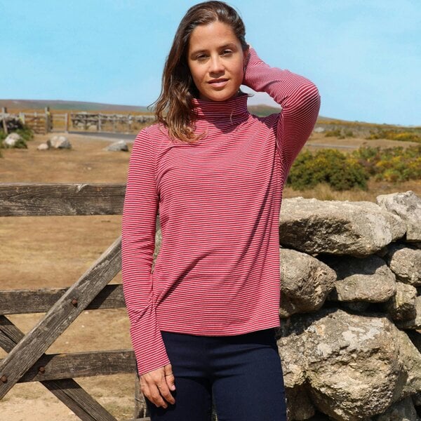Lazy Jacks LJ320S - Lightweight Roll Neck Top - Red