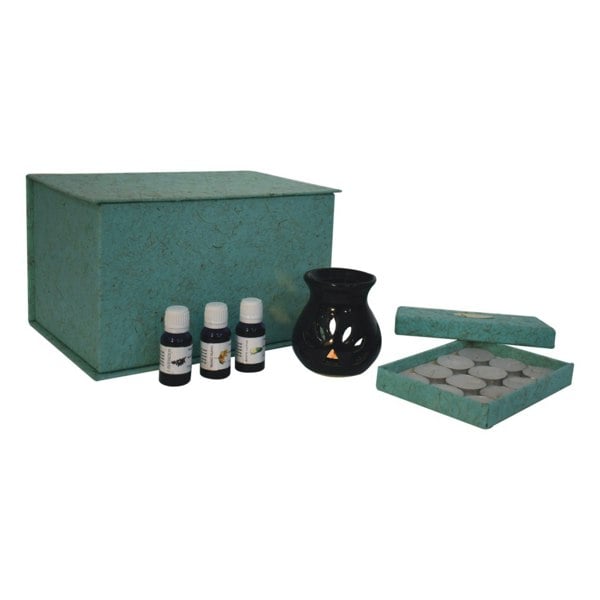 Artisan Furniture Black Oil Burner Set (Lotus)