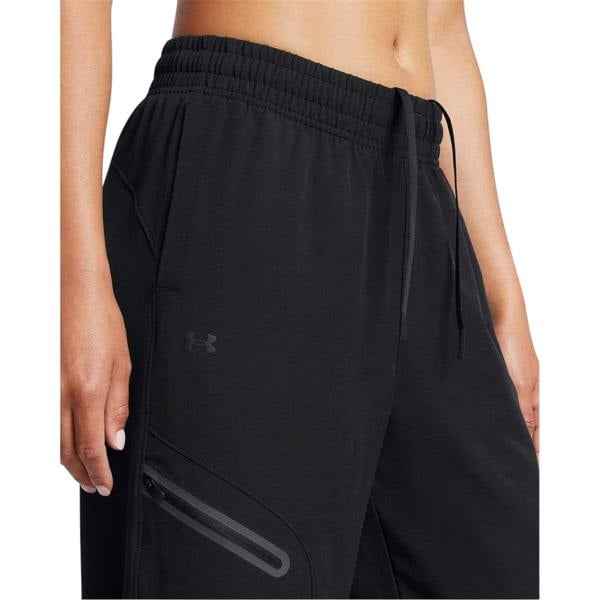 Under Armour Womens/Ladies Unstoppable Woven Zip Pocket Relaxed Fit Joggers - Black - 