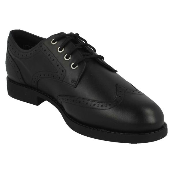 Clarks Girls Clarks Lace Up Brogue School Shoes Tapa Pure