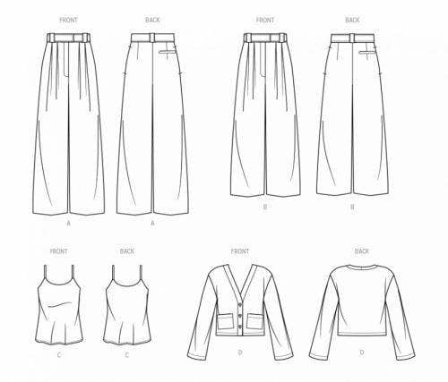 Simplicity Sewing Pattern 9826, Trousers, Tops, Cardigans for Women, D5 (4-6-8-10-12) - Intermediate