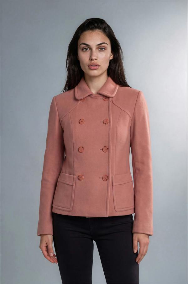 Myles Anthony Vintage Rose Reefer Style Wool & Cashmere Jacket
