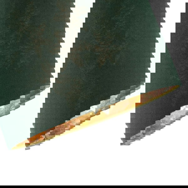 Yellow and Green Flowers Round Lamp Shade in Forest Green Linen Fabric Image 3