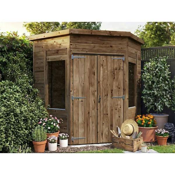 Dunster House Overlord Corner Shed W6' x D6' / W1.8m x D1.8m, Superfelt Included