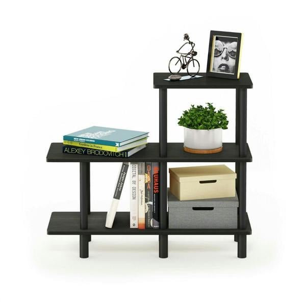 WALPLUS Turn-N-Tube 3-Tier Cube Ladder Shelf, Espresso/Black perfect for organized storage and display