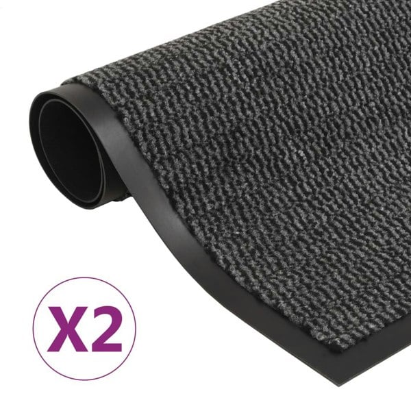 Berkfield Dust Control Mats 2 pcs Rectangular Tufted 60x90 cm Anthracite