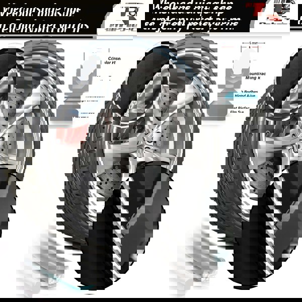 RimPro-Tec Group 4x Silver Base's 4x White  Pinstripe's / RimPro-Tec® Wheelbands™ car wheel styling kit