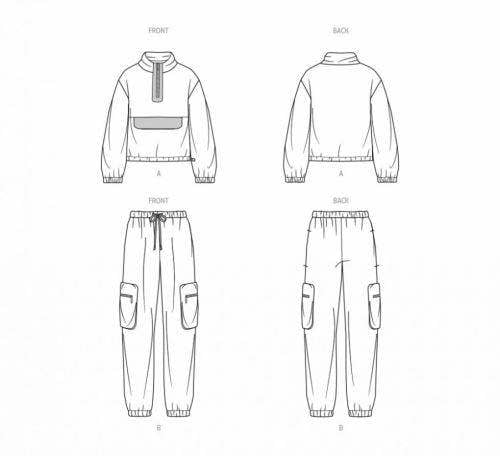 Simplicity Sewing Pattern 9828, Sweaters, Tops, Trousers, Sportswear for Women, A (XS-S-M-L-XL-XXL) - Intermediate