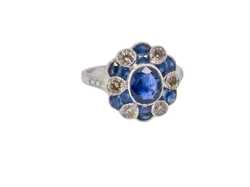 Vintage Tom A fine Sapphire and Diamond Cluster Ring