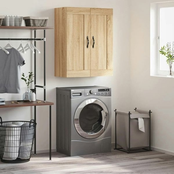 Berkfield Wall Mounted Cabinet Sonoma Oak 69.5x34x90 cm Engineered Wood