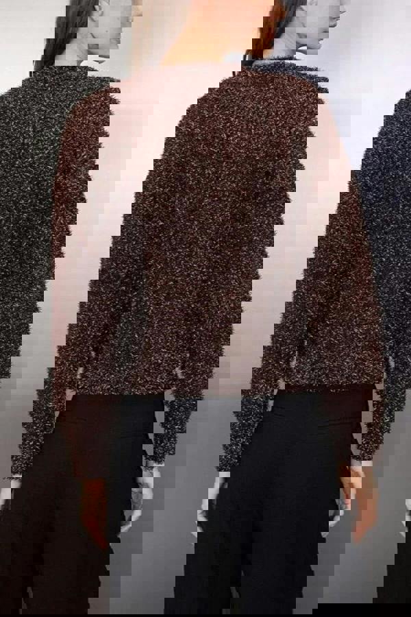 WOVCOR Glittery Beard Yarn Knit Cardigan