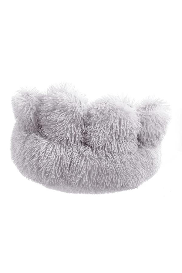Living and Home 50cm Dia Soft Plush Pet Bed, Circular Design for Warmth and Comfort, Non Slip Bottom