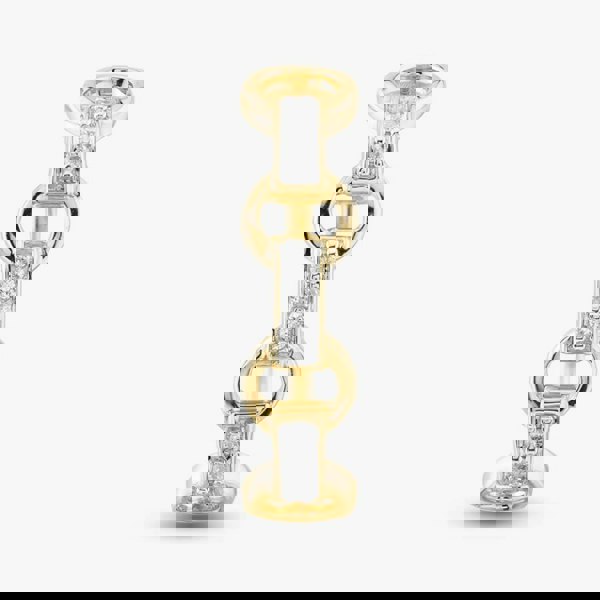 T. H. Baker 9ct Yellow Gold 0.06ct Brilliant Cut Diamond Link Shaped Ring THR41642-06 L