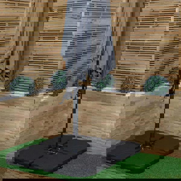 Samuel Alexander 3m Cantilever Banana Garden Parasol in Grey with Crank Handle and Parasol Base Weights Included