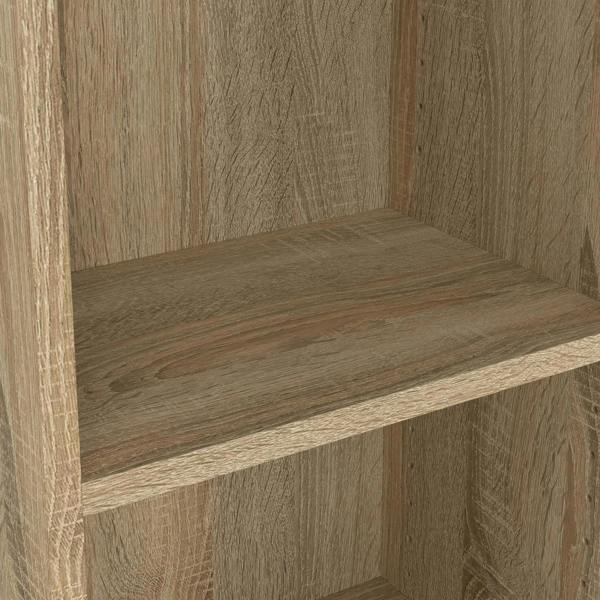 Furniture To Go Basic Tall Narrow Combination Storage Bookcase in Oak (4 Shelves) with Oak Door