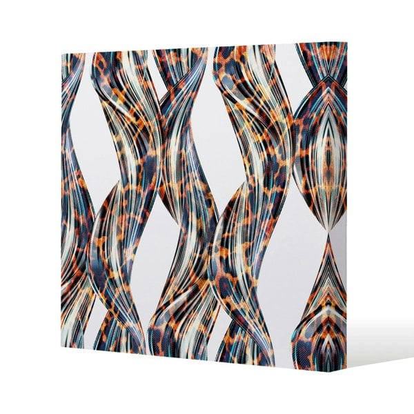 Benjamin Tate Design Snake & Leopard Skin Slim Style Canvas Print  50x50cm , 15mm Slim Real wood.