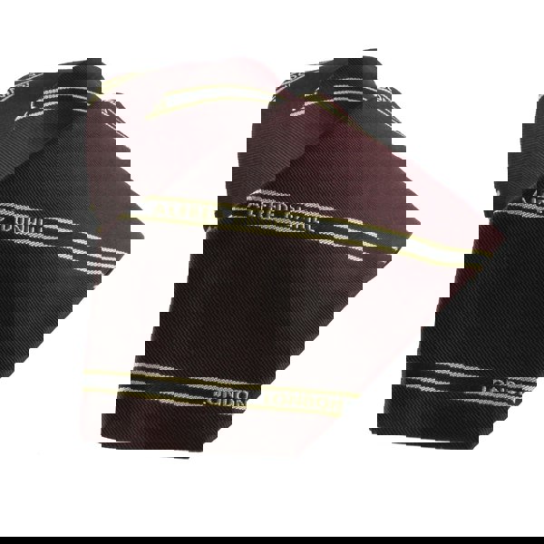 Dunhill selvedge repeat tie in a twill mulberry silk  fabric Striped logo repeat pattern