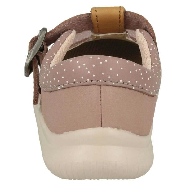 Clarks Girls Clarks Casual T-Bar Shoes Cloud Rosa
