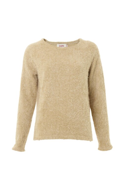Blanka Eyelash Long Sleeve Jumper - Beige