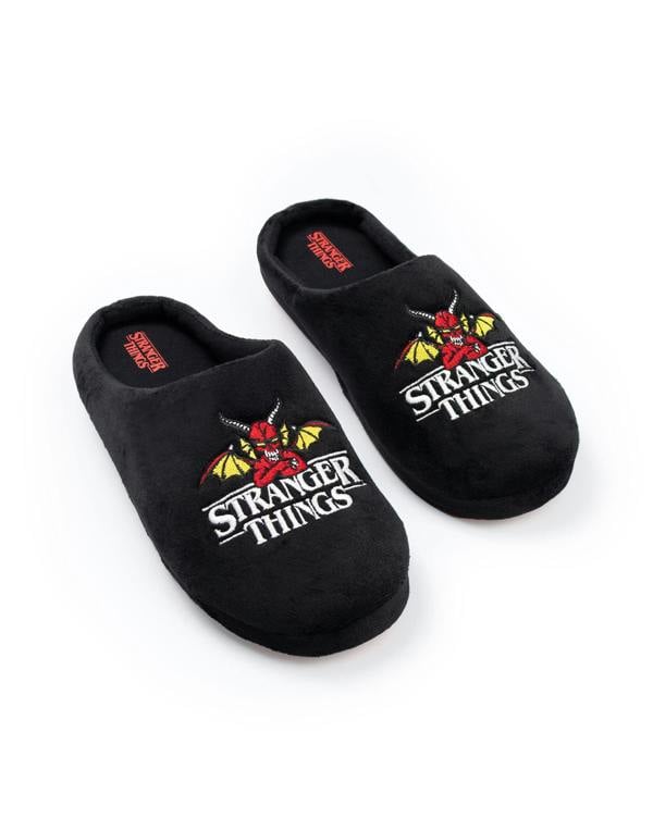 Stranger Things Unisex Black Logo Mule Slippers