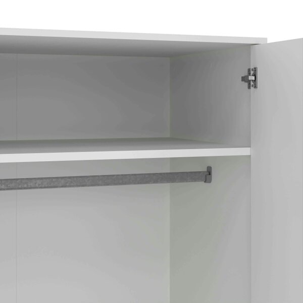 Wyld Haus Quietbloom White Wooden Wardrobe 2 Doors 2 Drawers