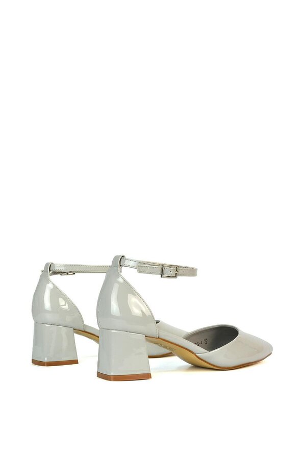 XY LONDON Low Block Heel Court Shoes With Pointed Toe