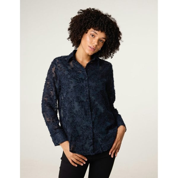 Blue Vanilla Fluffy Oversized Shirt