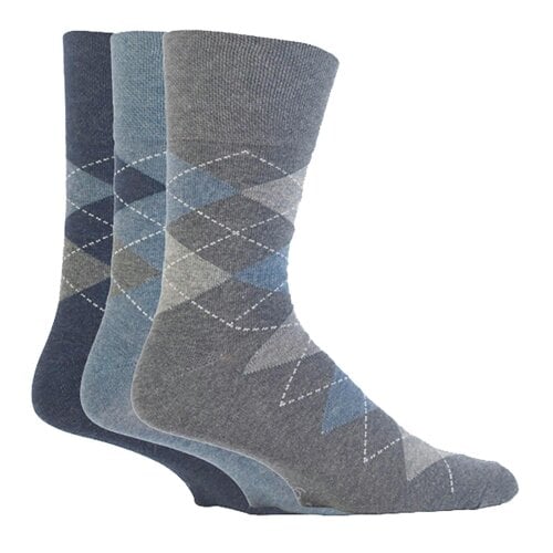 Gentle Grip 3 Pairs Mens Cotton Rich Everyday Socks Soft Top Flat Seam Comfort Socks - 6-11 UK - MGG38