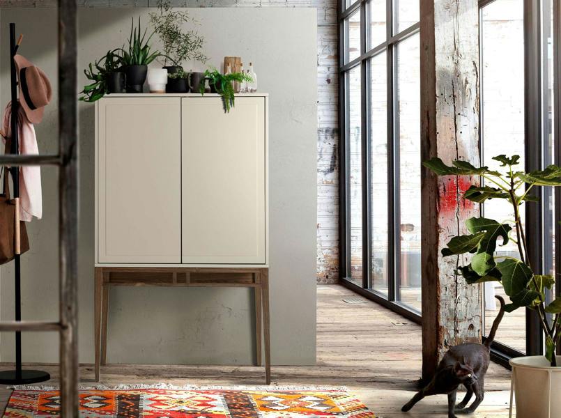 Angel Cerdá Beige and Walnut High Sideboard 3073