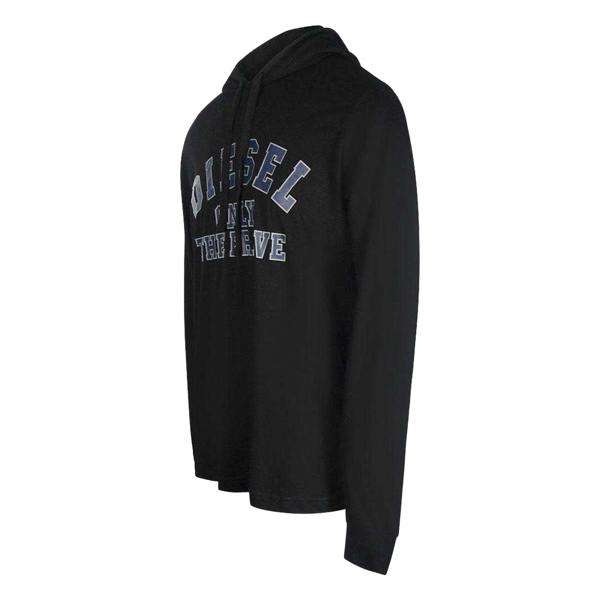 Diesel Mens Only The Brave Logo Hooded T-Shirt - Black - 
