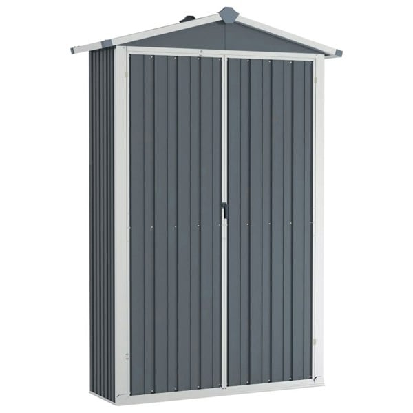 Berkfield Garden Shed Grey 116x45x175 cm Galvanised Steel