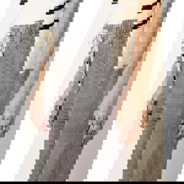 Blue Vanilla Drawstring Seam Detail Wide Leg Jeans