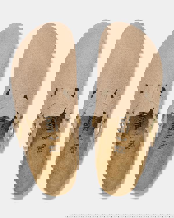 Birkenstock Boston Suede Leather Womens Clogs - Sandcastle