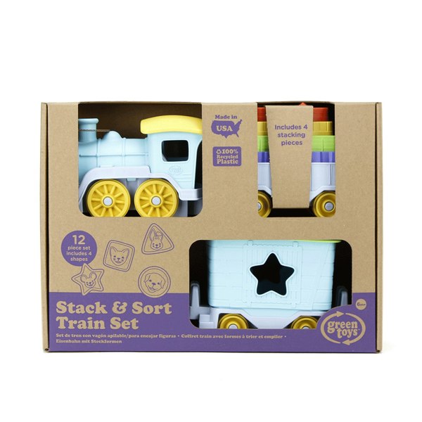 Green Toys Stack & Sort Train - Made From 100% Recycled Plastic