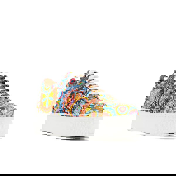 Embassy London Camila - Signature Print - Women's chunky sole leather trainer in colourful print