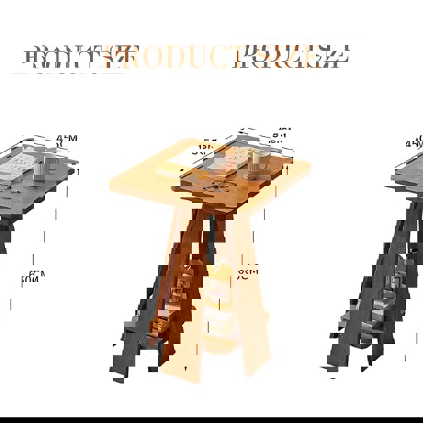 Eva Dne Side Table With Storage, Solid Wood-Weilai Concept-Weilai Concept