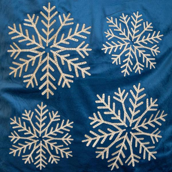 Samuel Alexander 45cm Sapphire Snowflake Soft Christmas Decorative Cushion