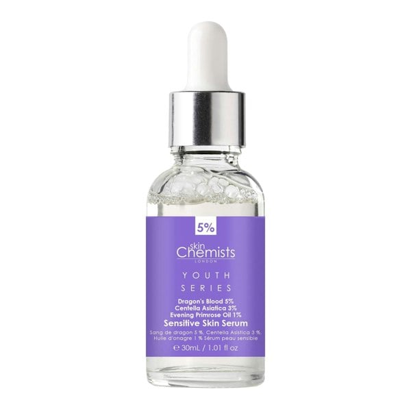 skinChemists Youth Series Sensitive Skin Serum Dragon's Blood 5%, Centella Asiatica 3%, Evening Primrose Oil 1% 30ml