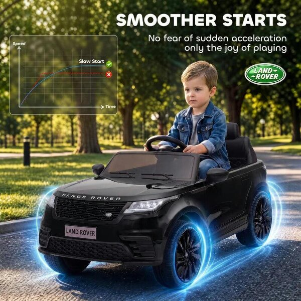 Range Rover Velar Licensed 12V Electric Car for Kids with Remote, 4-Wheel Suspension, Slow Start for 2-4 Years, Black