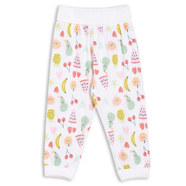 Mini Cuddles Baby Girls 3pk Fruits Print, Solid And Striped Leggings, Multicolour