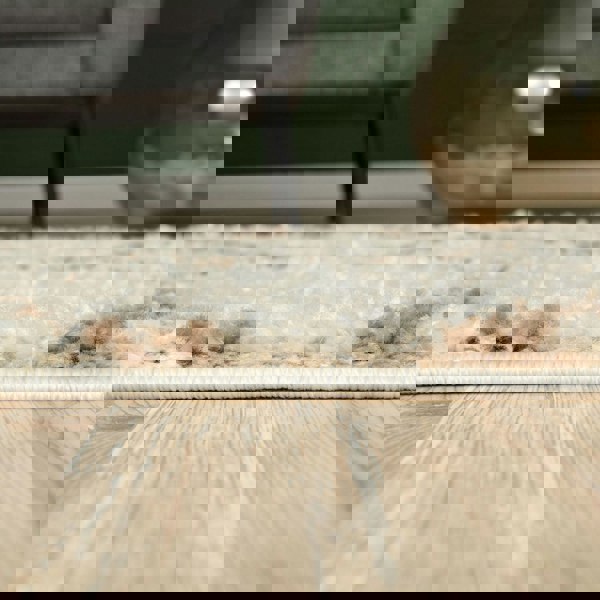 Diamond Design Thick Shaggy Area Rugs Ivory Beige