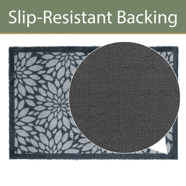 JVL Mega Mat Machine Washable Entrance Runner and Doormat Set, Flowers