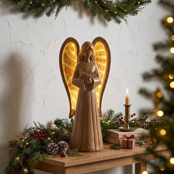 Garden Greatness Graceful Praying LED Angel Figurine