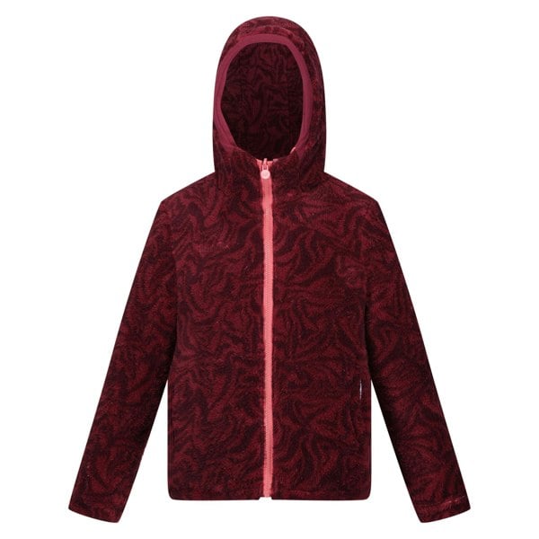 Regatta Kids Kyrell Zebra Print Reversible Jacket - Mineral Red/Burgundy